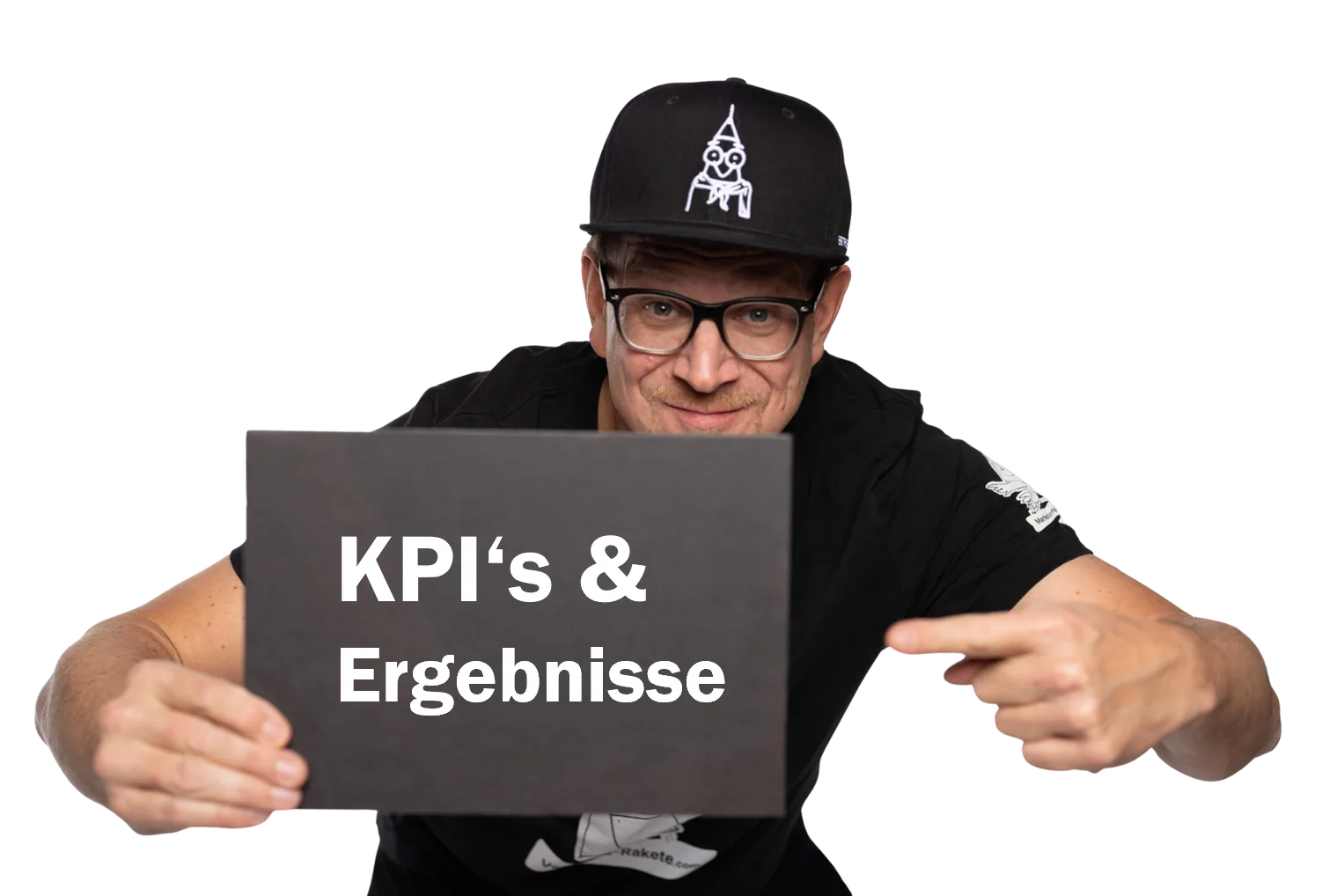 Peter Hössl mit KPI-Tafel