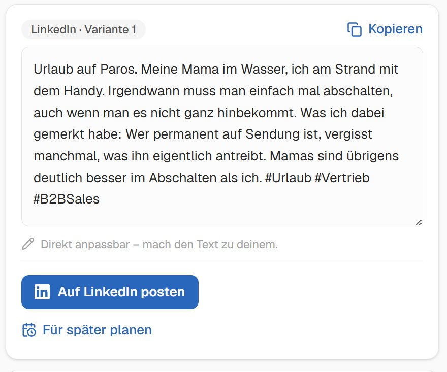 WerkMomente – KI-Textvorschlag direkt editieren, aufs Format optimiert