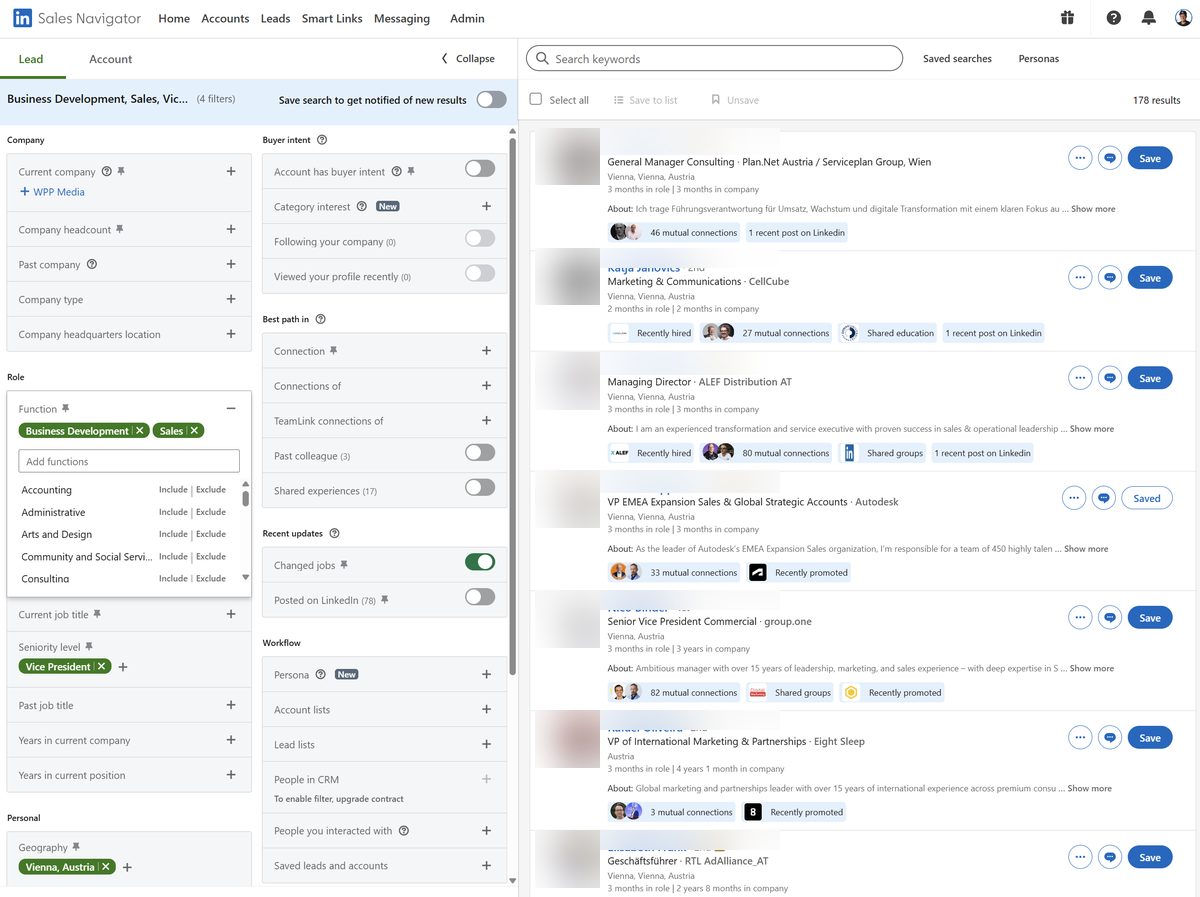 Sales Navigator Job-Wechsel Leads
